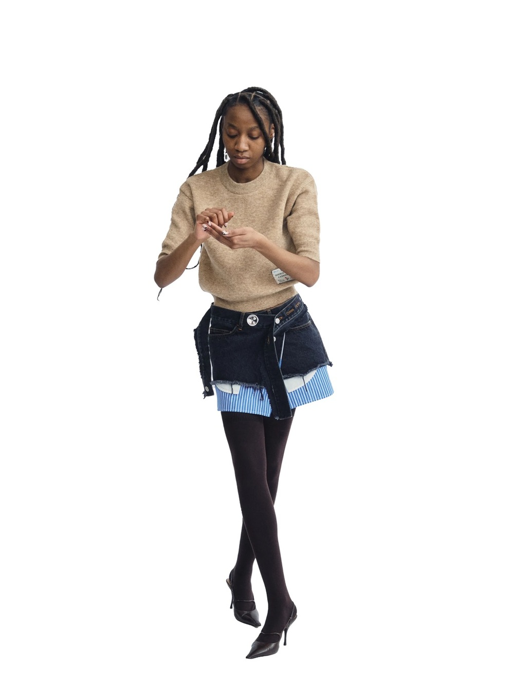 MERYLL ROGGE
belted denim skirt